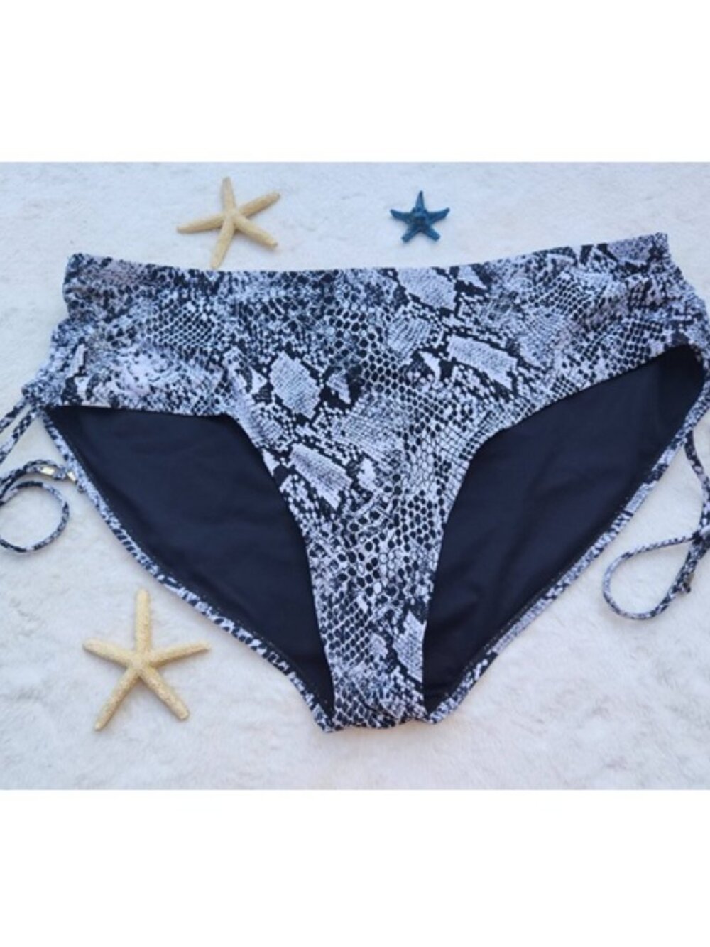 1X Women's Plus Bikini Bottom Snake Skin Bathing Suit Swimwear Beach Pool Sexy